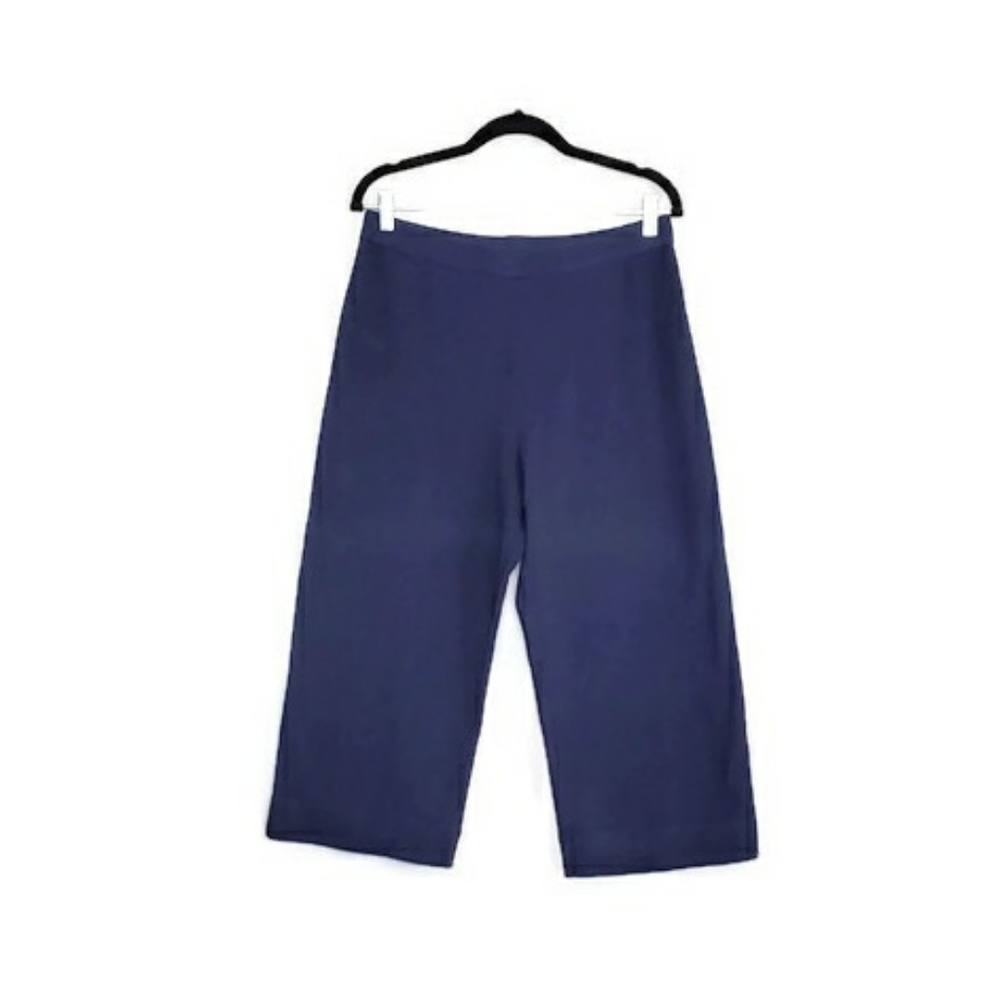Joan Vass Classic Wide-leg Cropped Jersey Pants